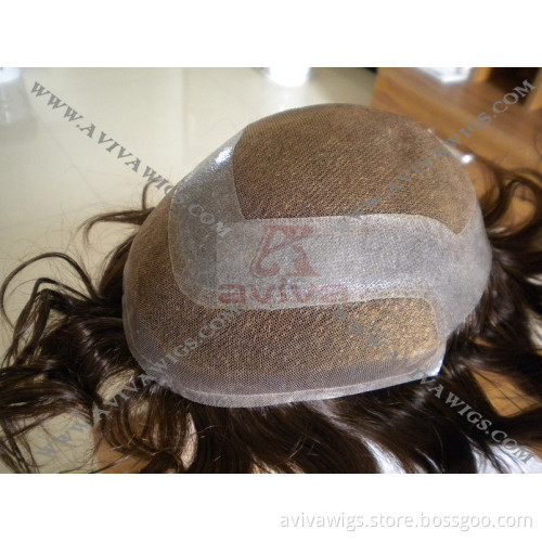 Human Hair Mono Base Men's Toupee